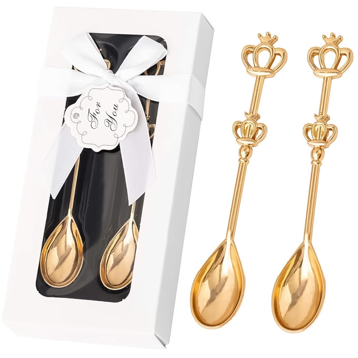HASTHIP 1Set Mini Crown Spoon, Stainless Steel Teaspoon Sugar Stirring Spoon for Coffee Dessert Ice Cream Appetizers for Christmas Gifts HASTHIP 1Set Mini Crown Spoon, Stainless Steel Teaspoon Sugar Stirring Spoon for Coffee Dessert Ice Cream Appetizers for Christmas Gifts